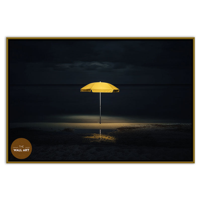 YELLOW UMBRELLA ON BEACH IV