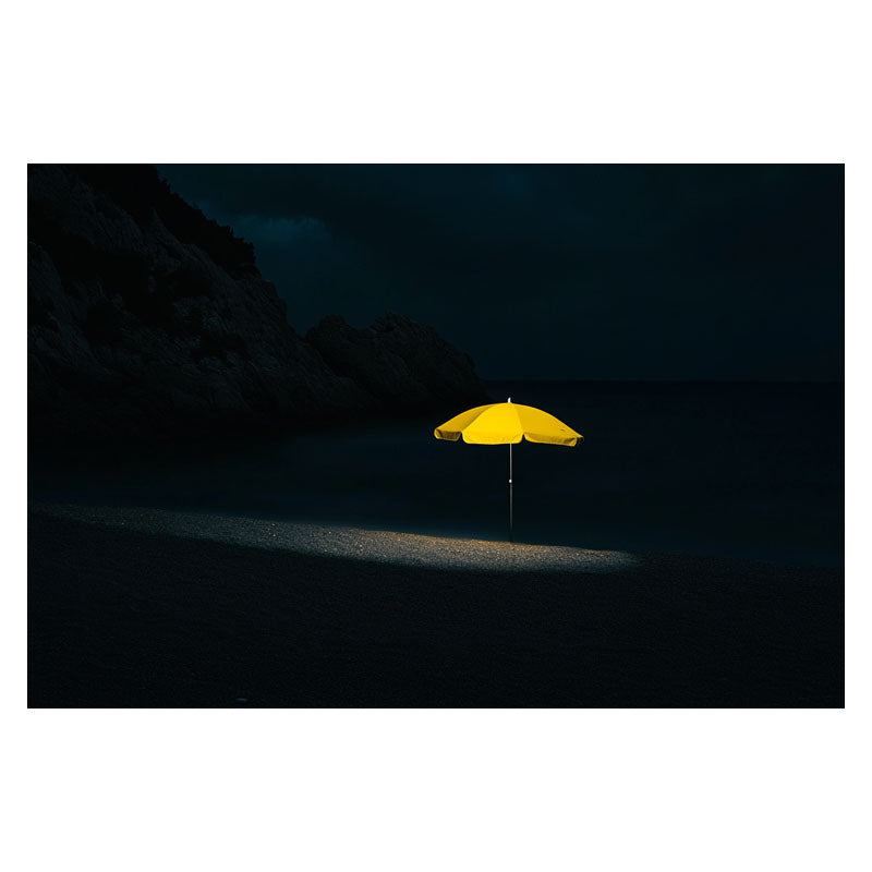 YELLOW UMBRELLA ON BEACH I