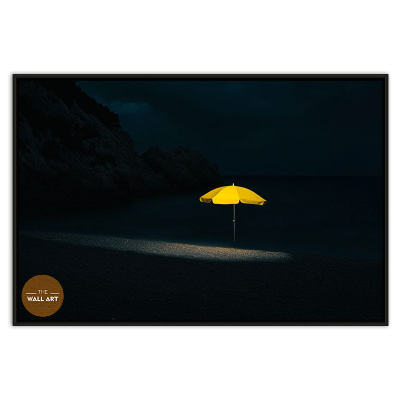 YELLOW UMBRELLA ON BEACH I