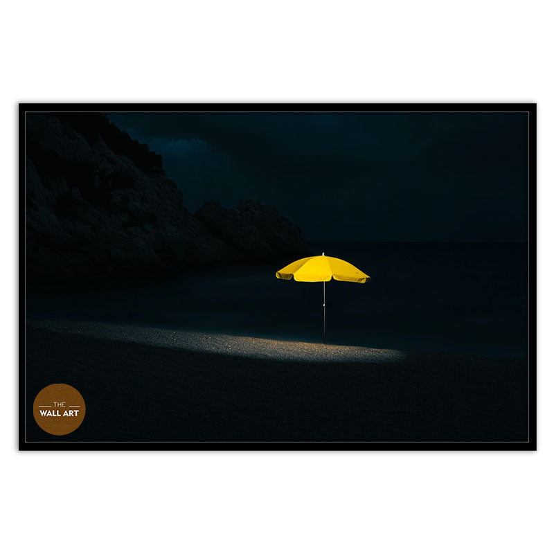 YELLOW UMBRELLA ON BEACH I