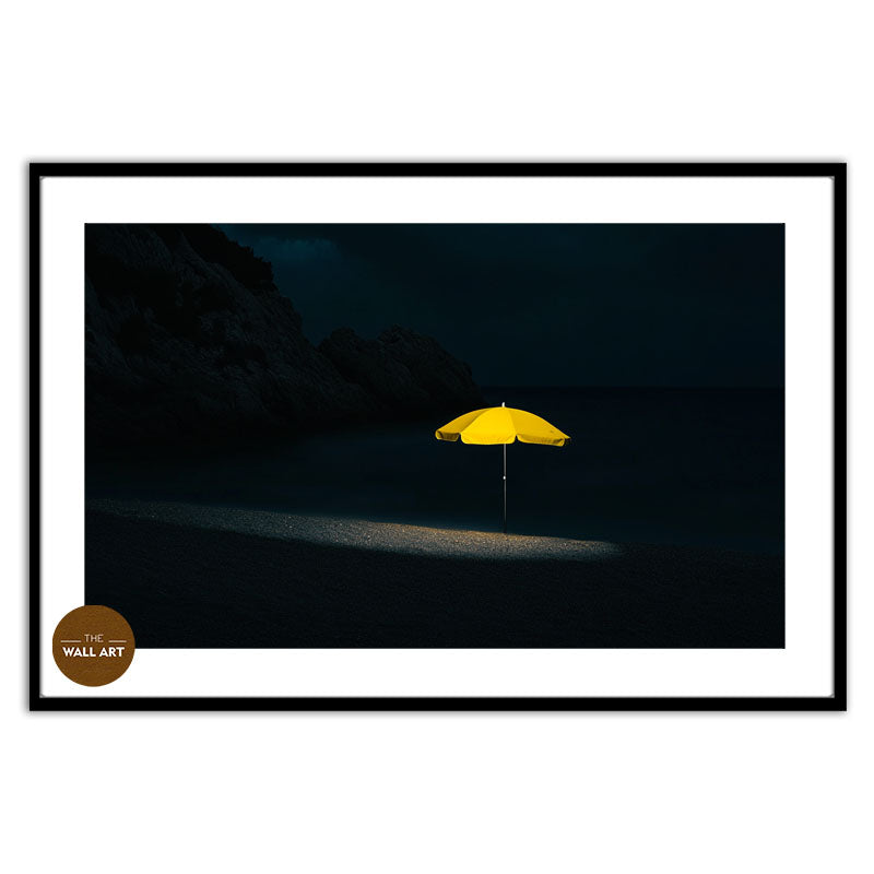 YELLOW UMBRELLA ON BEACH I