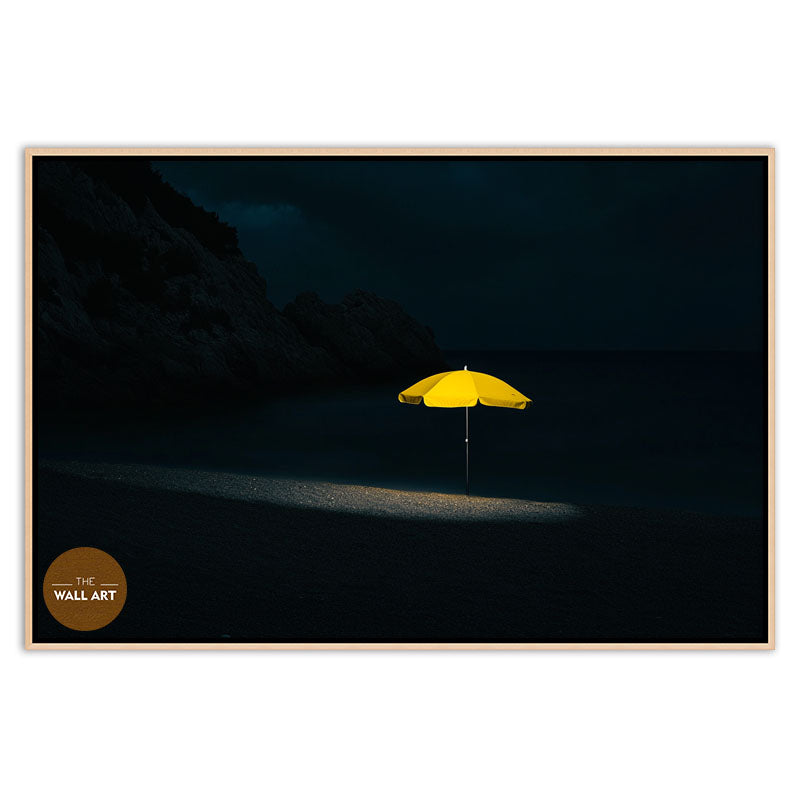 YELLOW UMBRELLA ON BEACH I