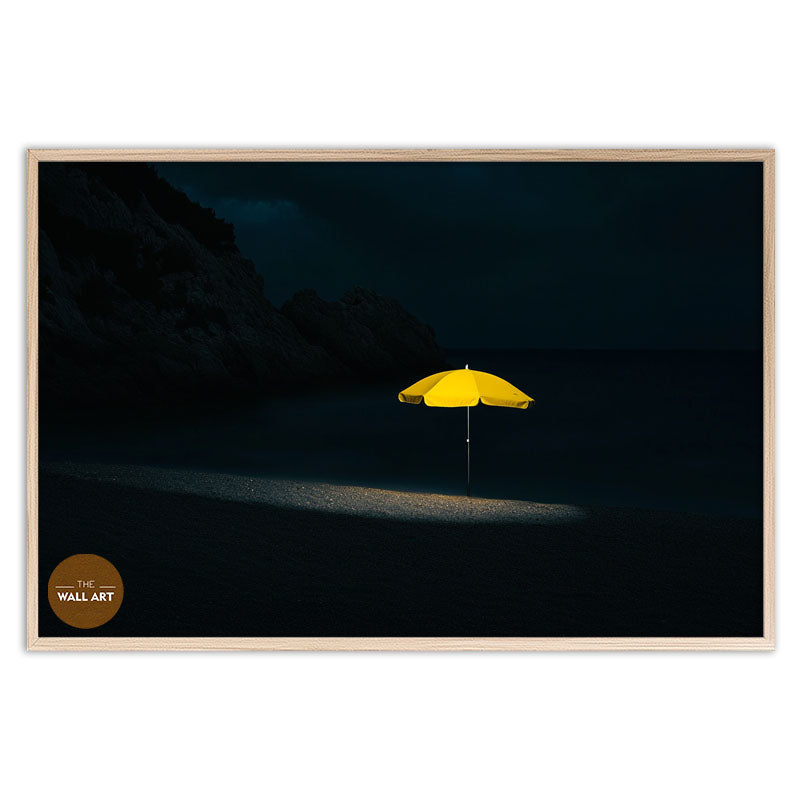 YELLOW UMBRELLA ON BEACH I