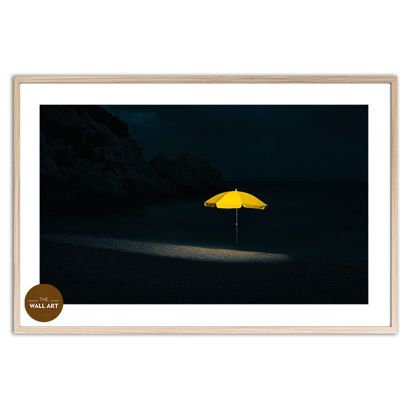 YELLOW UMBRELLA ON BEACH I