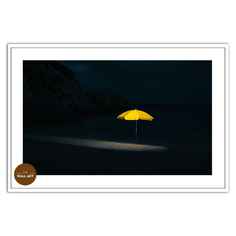 YELLOW UMBRELLA ON BEACH I